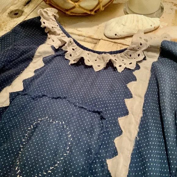 NWOT Magnolia Pearl, Navy dot Eudora Dress. Pristine - Picture 8 of 12